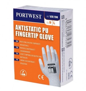 GUANTO LAVABILE ANTISTATICO CON DITA IN PU PER DISTRIBUTORE AUTOMATICO - VA198 - Grigio/Bianco