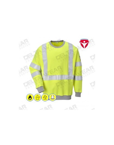 FLAME RESISTANT ANTI-STATIC HI-VIS SWEATSHIRT - FR72