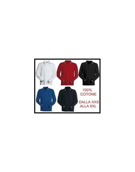 505 Tricolore m/l  POLO LONG SLEEVES WITH LOGO