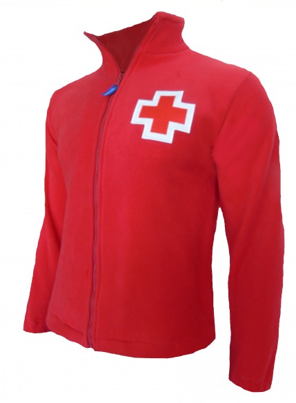 P498 FLEECE RED CROSS