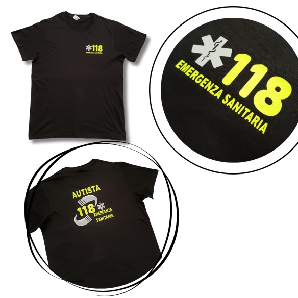 T-SHIRT CON 3 LOGHI fluo